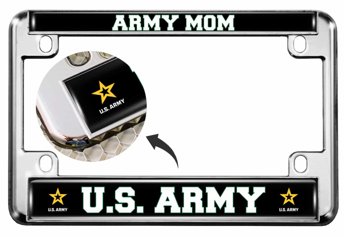 U.S. Army Mom with Star Logo - Motorcycle Metal License Plate Frame